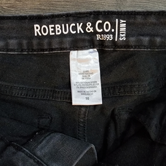 Roebuck & Co. Distressed Black Jeans sz 10 - Picture 8 of 8